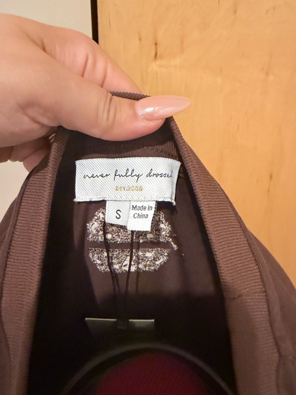 Never Fully Dressed Chocolate Brown Short Sleeve Crew TShirt Dress - Picture 4 of 5